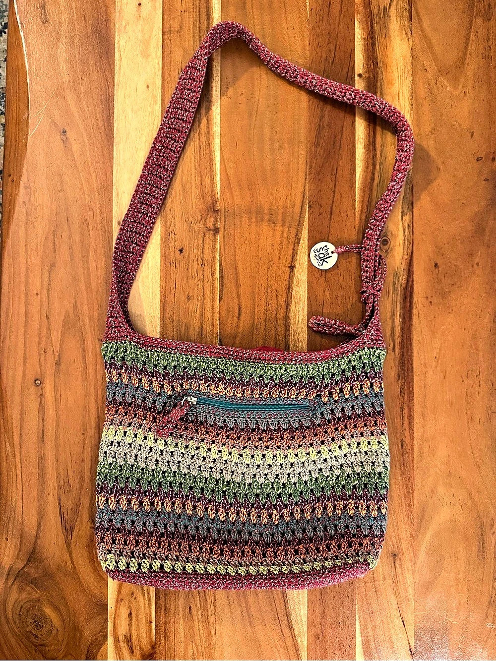 the Sak Multicolor Crochet Shoulder Bag